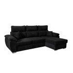 Paris Prix Canapé D'Angle Convertible "Bart" 265cm Noir