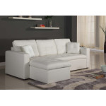 Paris Prix Canapé D'Angle Convertible "Corto" 221cm Blanc