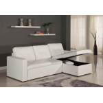 Paris Prix Canapé D'Angle Convertible "Corto" 221cm Blanc