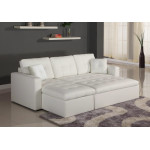 Paris Prix Canapé D'Angle Convertible "Corto" 221cm Blanc