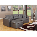 Paris Prix Canapé D'Angle Convertible "Corto" 221cm Gris