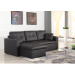 Paris Prix Canapé D'Angle Convertible "Corto" 221cm Noir