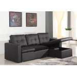 Paris Prix Canapé D'Angle Convertible "Corto" 221cm Noir