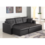 Paris Prix Canapé D'Angle Convertible "Corto" 221cm Noir