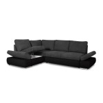 paris prix Canapé d'Angle Convertible "Minoso" 267cm Gris Foncé