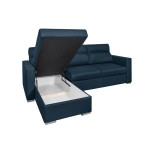 Paris Prix Canapé D'Angle Convertible "Neky" 242cm Bleu Pétrole