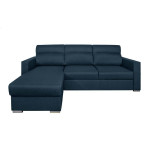 paris prix Canapé d'Angle Convertible "Neky" 242cm Bleu Pétrole