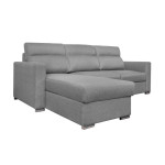 Paris Prix Canapé D'Angle Convertible "Neky" 242cm Gris Clair