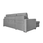 Paris Prix Canapé D'Angle Convertible "Neky" 242cm Gris Clair