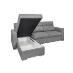 Paris Prix Canapé D'Angle Convertible "Neky" 242cm Gris Clair