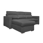 Paris Prix Canapé D'Angle Convertible "Neky" 242cm Gris Foncé