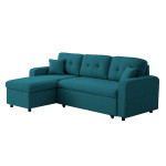 Paris Prix Canapé D'Angle Convertible "Pete" 220cm Bleu Pétrole