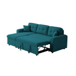 Paris Prix Canapé D'Angle Convertible "Pete" 220cm Bleu Pétrole