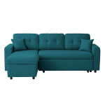paris prix Canapé d'Angle Convertible "Pete" 220cm Bleu Pétrole