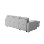 Paris Prix Canapé D'Angle Convertible "Pete" 220cm Gris Clair