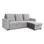 Paris Prix Canapé D'Angle Convertible "Rabano" 230cm Argent