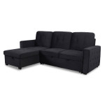 Paris Prix Canapé D'Angle Convertible "Rabano" 230cm Noir