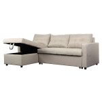 Paris Prix Canapé D'Angle Convertible Tissu "Corto" 221cm Beige