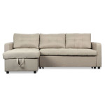 paris prix Canapé d'Angle Convertible Tissu "Corto" 221cm Beige