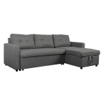 Paris Prix Canapé D'Angle Convertible Tissu "Corto" 221cm Gris