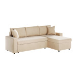Paris Prix Canapé D'Angle Convertible "Zema" 227cm Beige