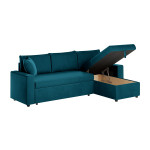 Paris Prix Canapé D'Angle Convertible "Zema" 227cm Bleu