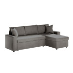 Paris Prix Canapé D'Angle Convertible "Zema" 227cm Gris Foncé
