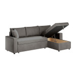 Paris Prix Canapé D'Angle Convertible "Zema" 227cm Gris Foncé