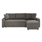 paris prix Canapé d'Angle Convertible "Zema" 227cm Gris Foncé
