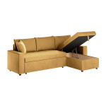 Paris Prix Canapé D'Angle Convertible "Zema" 227cm Ocre