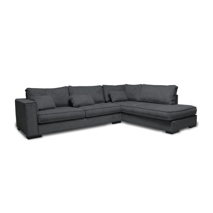 Paris Prix Canapé D'Angle Droit "Byzance" 303cm Gris Foncé