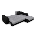 Paris Prix Canapé D'Angle Droit Convertible Microfibre "Liace" 242cm Gris & Noir