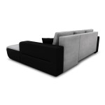 Paris Prix Canapé D'Angle Droit Convertible Microfibre "Liace" 242cm Gris & Noir