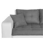 Paris Prix Canapé D'Angle Droit Convertible Microfibre "Liace" 242cm Gris & Blanc