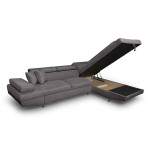 Paris Prix Canapé D'Angle Droit Convertible Microfibre "Noma" 271cm Gris