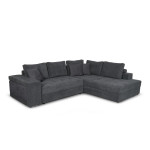 Paris Prix Canapé D'Angle Droit Convertible Niche à Gauche "Raly" 288cm Gris Foncé