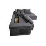 Paris Prix Canapé D'Angle Droit Convertible Niche à Gauche "Raly" 288cm Gris Foncé