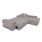 Paris Prix Canapé D'Angle Droit Convertible Niche à Gauche "Raly" 288cm Gris Clair