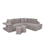 paris prix Canapé d'Angle Droit Convertible Niche à Gauche "Raly" 288cm Gris Clair