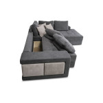 Paris Prix Canapé D'Angle Droit Convertible Niche à Gauche "Raly" 288cm Gris