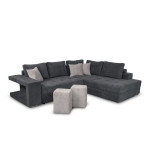 paris prix Canapé d'Angle Droit Convertible Niche à Gauche "Raly" 288cm Gris