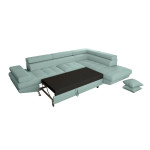 Paris Prix Canapé D'Angle Droit Convertible "Noma" 271cm Bleu Clair