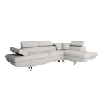 Paris Prix Canapé D'Angle Droit Convertible "Noma" 271cm Gris Perle