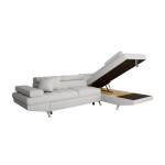 Paris Prix Canapé D'Angle Droit Convertible "Noma" 271cm Gris Perle
