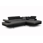 Paris Prix Canapé D'Angle Droit Convertible "Noma" 271cm Noir & Gris