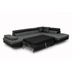 Paris Prix Canapé D'Angle Droit Convertible "Noma" 271cm Noir & Gris