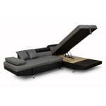Paris Prix Canapé D'Angle Droit Convertible "Noma" 271cm Noir & Gris