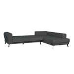 Paris Prix Canapé D'Angle Droit Convertible "Pinayo" 304cm Gris Foncé