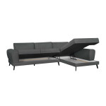 Paris Prix Canapé D'Angle Droit Convertible "Pinayo" 304cm Gris Foncé