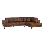 Paris Prix Canapé D'Angle Droit Convertible "Pinayo" 304cm Marron